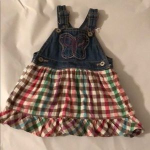 Plaid girls skirt bibs